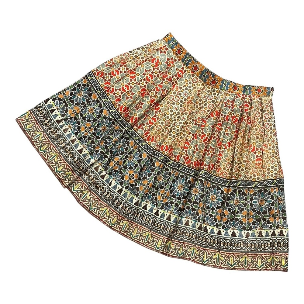 Anthropologie Tanvi Kedia Oroya Echo‎ Midi Skirt Women's Size 2 Boho Pockets